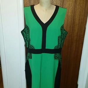 Green and Black dress